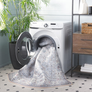 Safavieh Tucson Elegant Beige Green Rug – Soft Polyester, Machine Washable & Slip Resistant For Durability Blue ,Red Polyester Pile Tsn165b-8sq