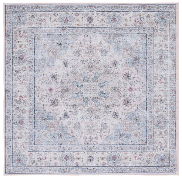 Safavieh Tucson Elegant Beige Green Rug – Soft Polyester, Machine Washable & Slip Resistant For Durability Blue ,Red Polyester Pile Tsn165b-8sq