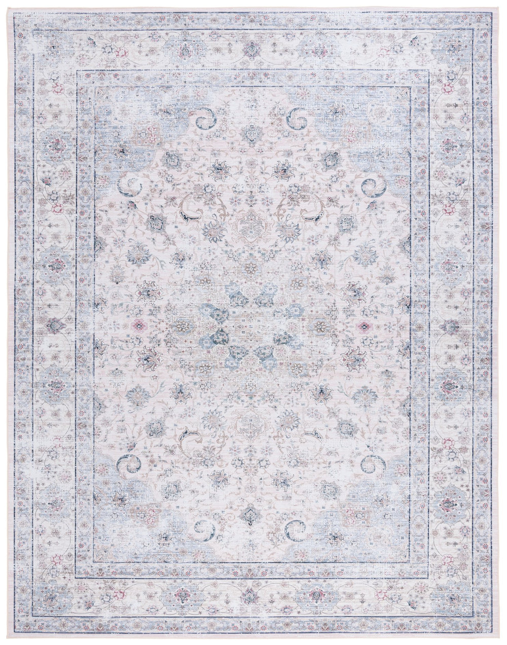 Safavieh Tucson Elegant Beige Green Rug – Soft Polyester, Machine Washable & Slip Resistant For Durability Blue ,Red Polyester Pile Tsn165b-8sq