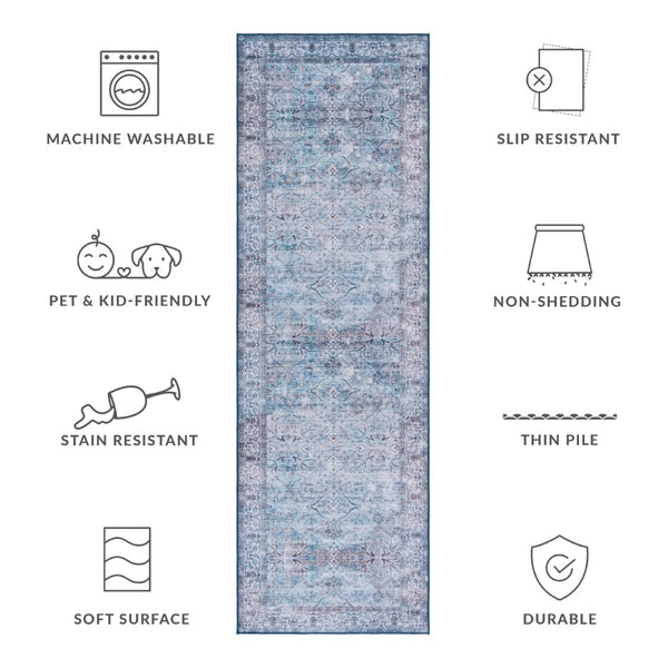 Safavieh Tucson Exquisite Machine Washable Area Rug - Slip Resistant, Timeless Design For Elegant Interiors Aqua ,Pink Polyester Tsn173j-26