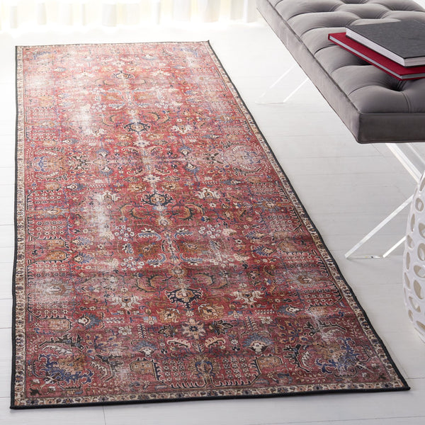 Safavieh Tucson Timeless Traditional Rug – Machine Washable, Slip Resistant, Durable Design For Any Room Red ,Beige Polyester Pile Tsn174q-24