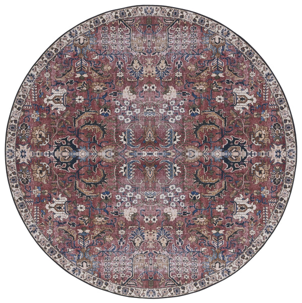 Safavieh Tucson Timeless Traditional Rug – Machine Washable, Slip Resistant, Durable Design For Any Room Red ,Beige Polyester Pile Tsn174q-24