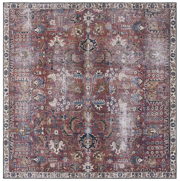 Safavieh Tucson Timeless Traditional Rug – Machine Washable, Slip Resistant, Durable Design For Any Room Red ,Beige Polyester Pile Tsn174q-24
