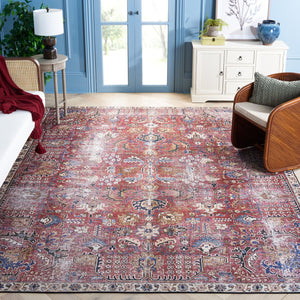 Safavieh Tucson Timeless Traditional Rug – Machine Washable, Slip Resistant, Durable Design For Any Room Red ,Beige Polyester Pile Tsn174q-24