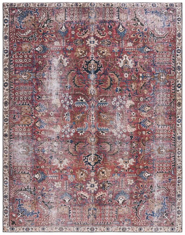 Safavieh Tucson Timeless Traditional Rug – Machine Washable, Slip Resistant, Durable Design For Any Room Red ,Beige Polyester Pile Tsn174q-24