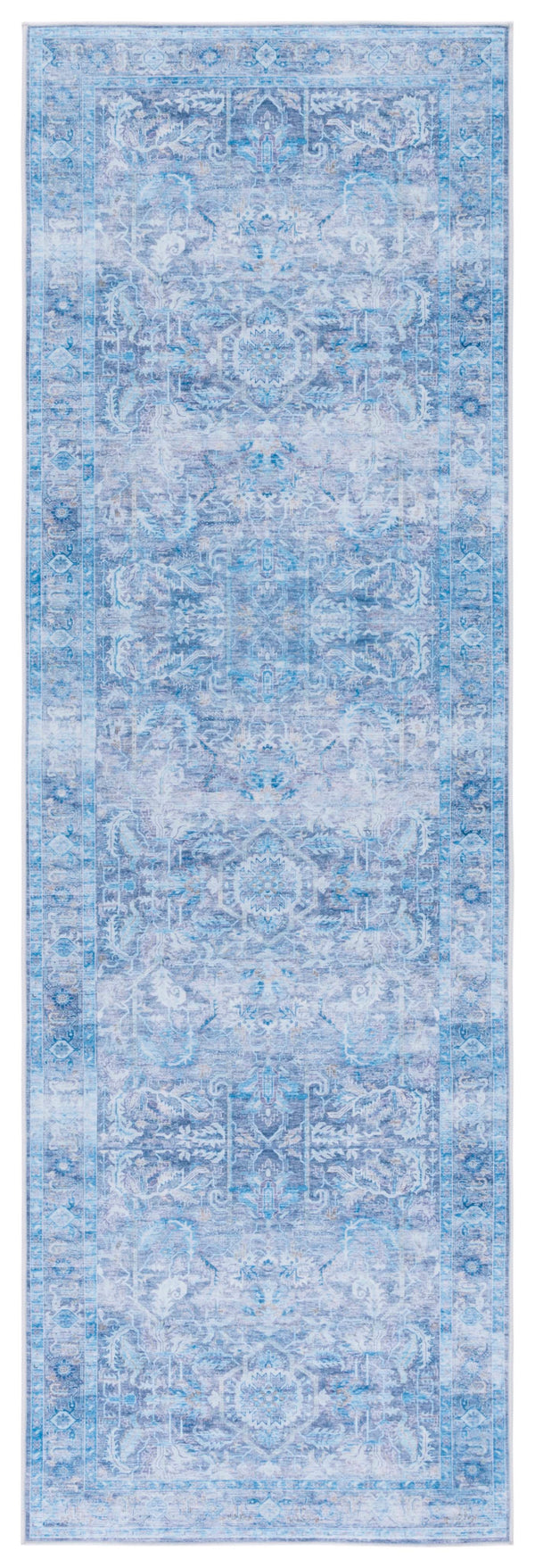 Safavieh Tucson Exquisite Power Loomed Area Rug - Luxurious Floral Design, Washable & Slip-resistant Purple ,Blue Polyester Pile Tsn185v-4sq