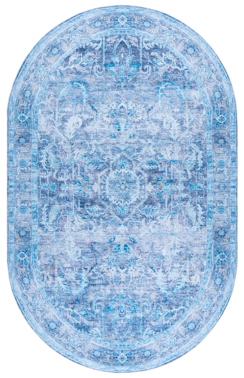 Safavieh Tucson Elegant Floral Pattern Area Rug - Machine Washable, Slip-resistant, Durable Home Decor Accent Purple ,Blue Polyester Pile Tsn185v-57