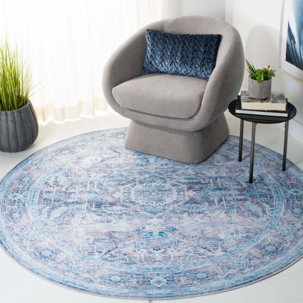 Safavieh Tucson Elegant Floral Pattern Area Rug - Machine Washable, Slip-resistant, Durable Home Decor Accent Purple ,Blue Polyester Pile Tsn185v-57