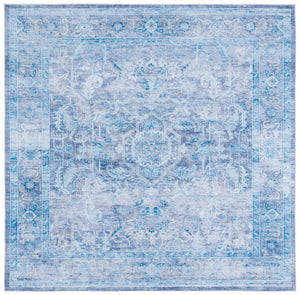 Safavieh Tucson Exquisite Power Loomed Area Rug - Luxurious Floral Design, Washable & Slip-resistant Purple ,Blue Polyester Pile Tsn185v-4sq