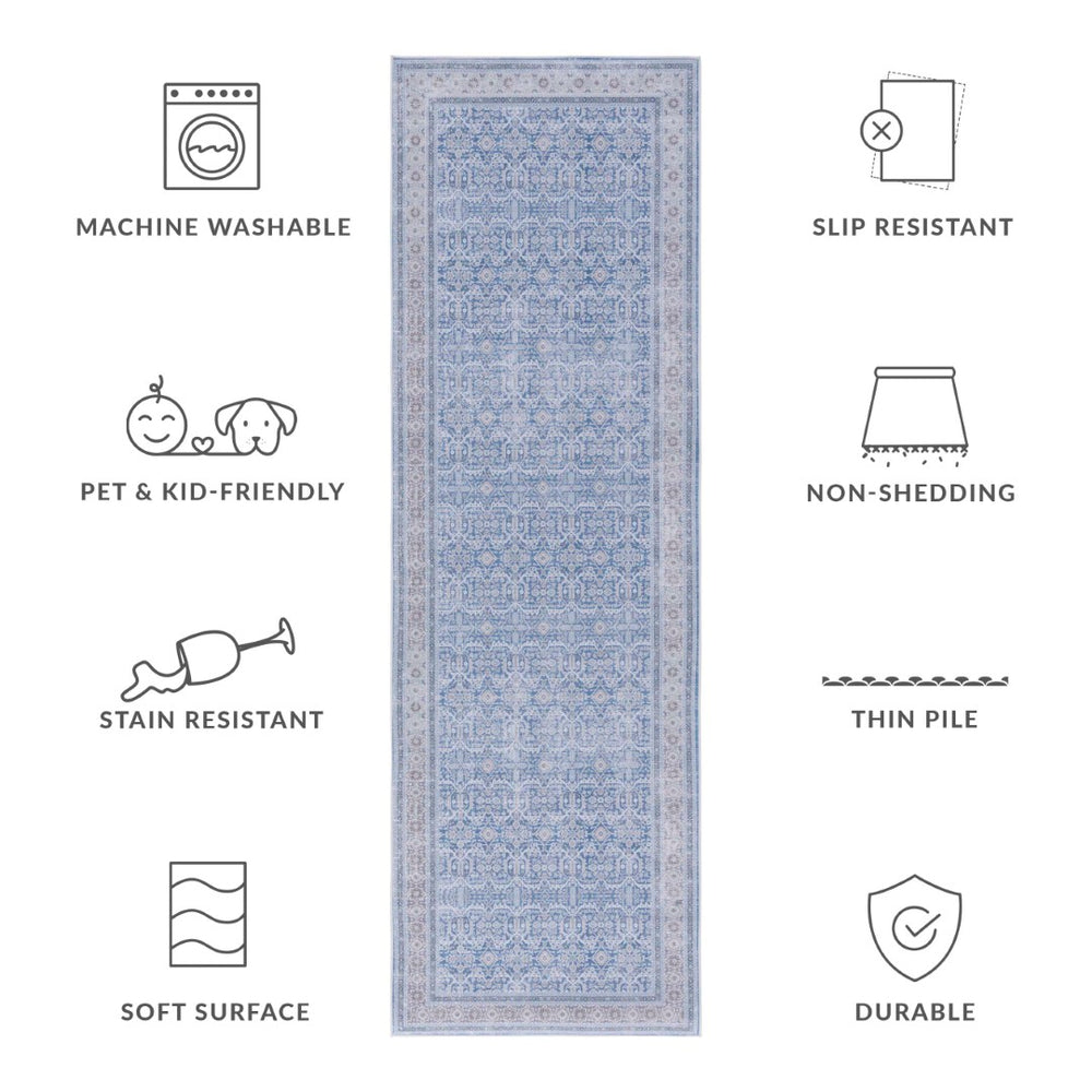 Safavieh Tucson Elegant Area Rug – Durable, Machine Washable, Slip-resistant Design To Elevate Your Home Decor Blue ,Rust Polyester Tsn186m-26