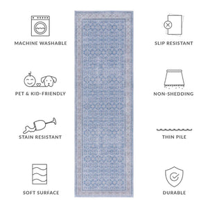 Safavieh Tucson Elegant Area Rug – Durable, Machine Washable, Slip-resistant Design To Elevate Your Home Decor Blue ,Rust Polyester Tsn186m-26