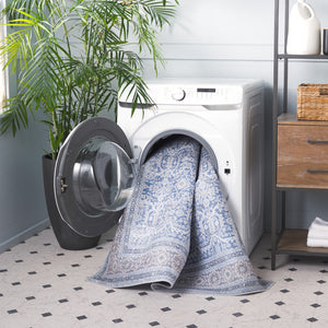 Safavieh Tucson Elegant Area Rug – Durable, Machine Washable, Slip-resistant Design To Elevate Your Home Decor Blue ,Rust Polyester Tsn186m-26