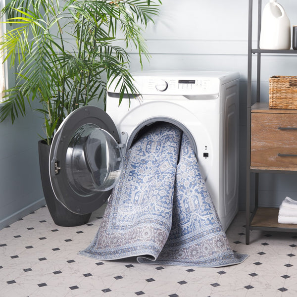 Safavieh Tucson Elegant Area Rug – Durable, Machine Washable, Slip-resistant Design To Elevate Your Home Decor Blue ,Rust Polyester Tsn186m-26