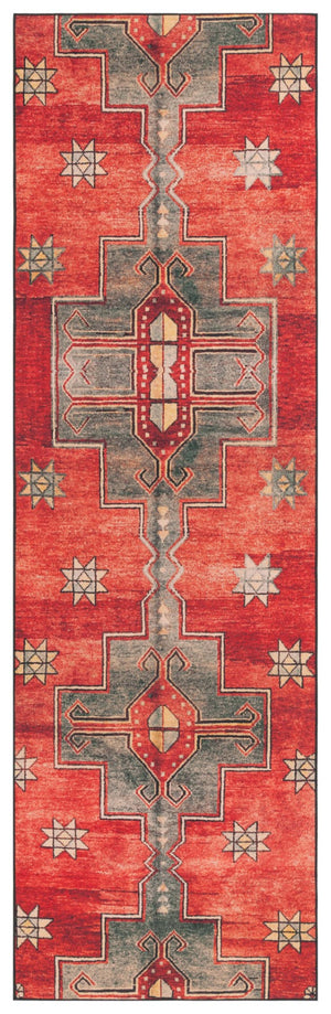 Safavieh Tucson Elegant Machine Washable Rug With Slip Resistant Backing For High Traffic Areas - Transform Your Space Rust ,Green Polyester Tsn189p-4r