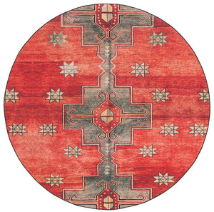 Safavieh Tucson Elegant Machine Washable Rug With Slip Resistant Backing For High Traffic Areas - Transform Your Space Rust ,Green Polyester Tsn189p-4r