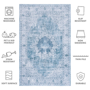 Safavieh Tucson 190x Green Area Rug - Stylish, Machine Washable, And Slip Resistant For Home Decor Bliss Green ,Grey Polyester Pile Tsn190y-10