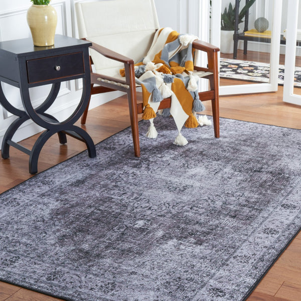 Safavieh Tucson Traditional Power Loomed Area Rug - Machine Washable, Slip Resistant Elegance For Any Space Black ,Grey Polyester Pile Tsn190z-57