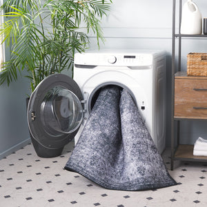 Safavieh Tucson Traditional Power Loomed Area Rug - Machine Washable, Slip Resistant Elegance For Any Space Black ,Grey Polyester Pile Tsn190z-57