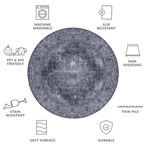 Safavieh Tucson 190x Green Area Rug - Stylish, Machine Washable, And Slip Resistant For Home Decor Bliss Black ,Grey Polyester Pile Tsn190z-218