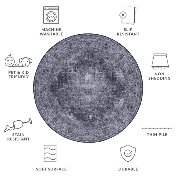 Safavieh Tucson 190x Green Area Rug - Stylish, Machine Washable, And Slip Resistant For Home Decor Bliss Black ,Grey Polyester Pile Tsn190z-218