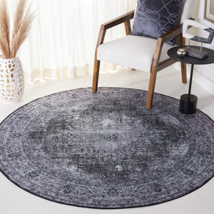 Safavieh Tucson Traditional Power Loomed Area Rug - Machine Washable, Slip Resistant Elegance For Any Space Black ,Grey Polyester Pile Tsn190z-57