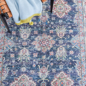 Safavieh Tucson Traditional Floral Medallion Rug - Durable, Machine Washable & Slip Resistant For Elegance Navy ,Beige Polyester Pile Tsn196n-24