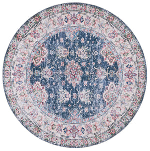 Safavieh Tucson Traditional Floral Medallion Rug - Durable, Machine Washable & Slip Resistant For Elegance Navy ,Beige Polyester Pile Tsn196n-24