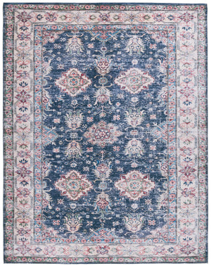 Safavieh Tucson Traditional Floral Medallion Rug - Durable, Machine Washable & Slip Resistant For Elegance Navy ,Beige Polyester Pile Tsn196n-24