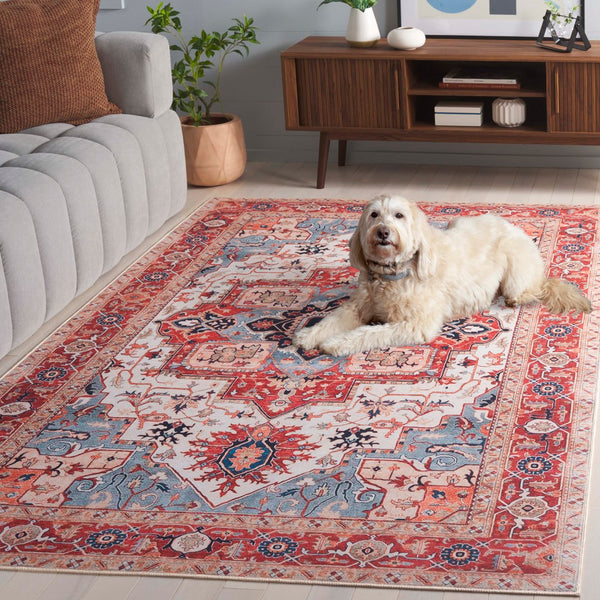 Safavieh Tucson 201b Beige / Rust Beige ,Rust Polyester Pile Tsn201b-6r