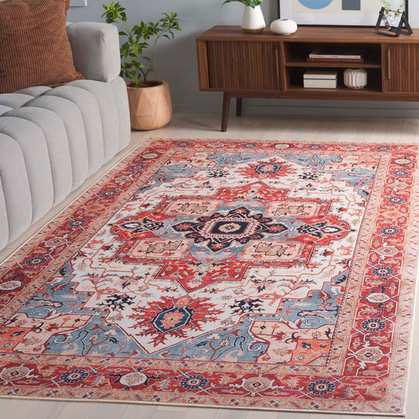 Safavieh Tucson 201b Beige / Rust Beige ,Rust Polyester Pile Tsn201b-6r