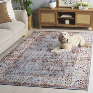 Safavieh Tucson Traditional Area Rug - Soft, Durable, Machine Washable & Slip Resistant For Easy Care Grey Green ,Beige Polyester Pile Tsn204f-5