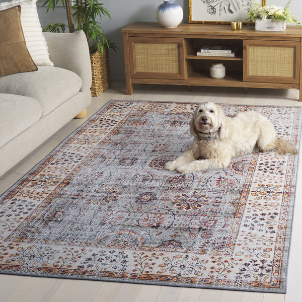 Safavieh Tucson Traditional Area Rug - Soft, Durable, Machine Washable & Slip Resistant For Easy Care Grey Green ,Beige Polyester Pile Tsn204f-5