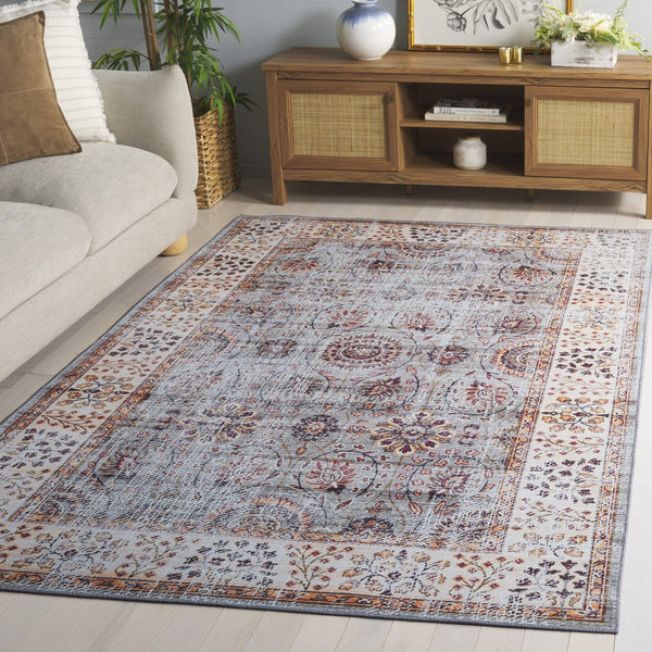 Safavieh Tucson Traditional Area Rug - Soft, Durable, Machine Washable & Slip Resistant For Easy Care Grey Green ,Beige Polyester Pile Tsn204f-5