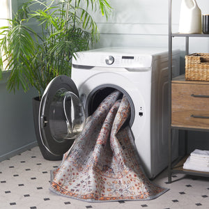 Safavieh Tucson Area Rug - Elegant Green-grey And Beige Design, Machine Washable, Slip Resistant For Safety Grey Green ,Beige Polyester Pile Tsn204f-6