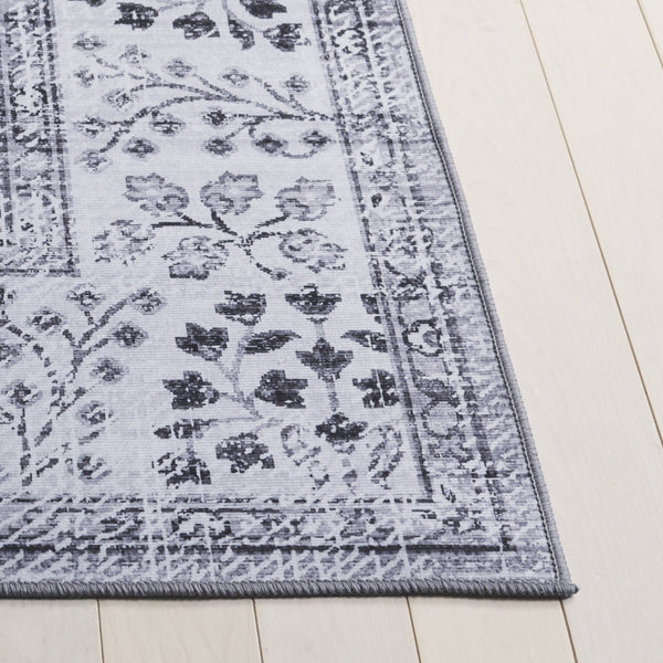 Safavieh Tucson Traditional Area Rug - Soft, Durable, Machine Washable & Slip Resistant For Easy Care Dark Grey ,Light Grey Polyester Pile Tsn204g-5