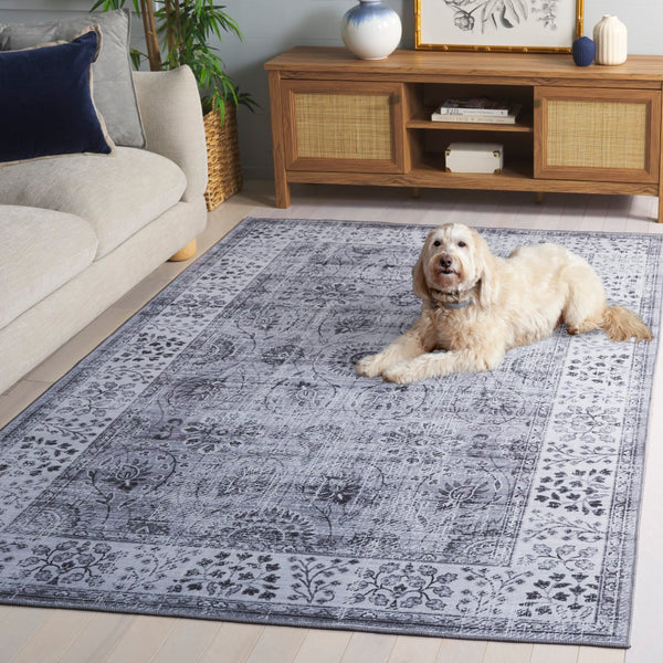 Safavieh Tucson Area Rug - Elegant Green-grey And Beige Design, Machine Washable, Slip Resistant For Safety Dark Grey ,Light Grey Polyester Pile Tsn204g-6