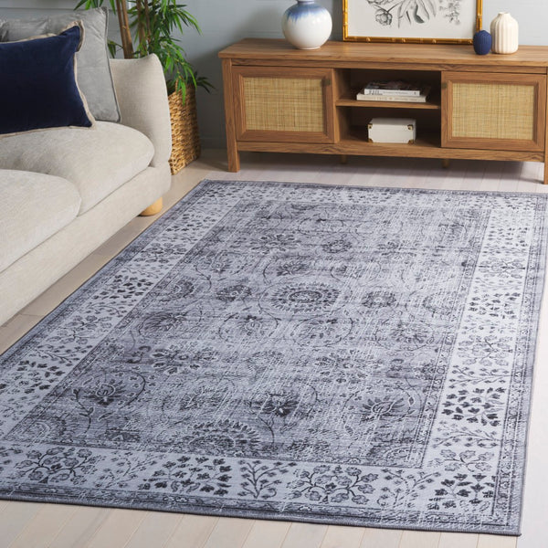 Safavieh Tucson Area Rug - Elegant Green-grey And Beige Design, Machine Washable, Slip Resistant For Safety Dark Grey ,Light Grey Polyester Pile Tsn204g-6
