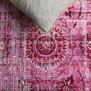 Safavieh Tucson Area Rug - Elegant Green-grey And Beige Design, Machine Washable, Slip Resistant For Safety Fuchsia ,Rust Polyester Pile Tsn204p-6