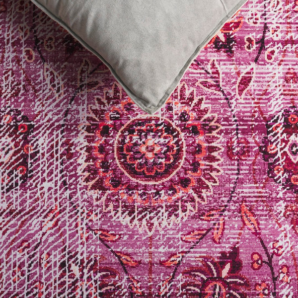 Safavieh Tucson Area Rug - Elegant Green-grey And Beige Design, Machine Washable, Slip Resistant For Safety Fuchsia ,Rust Polyester Pile Tsn204p-6