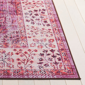 Safavieh Tucson Area Rug - Elegant Green-grey And Beige Design, Machine Washable, Slip Resistant For Safety Fuchsia ,Rust Polyester Pile Tsn204p-6