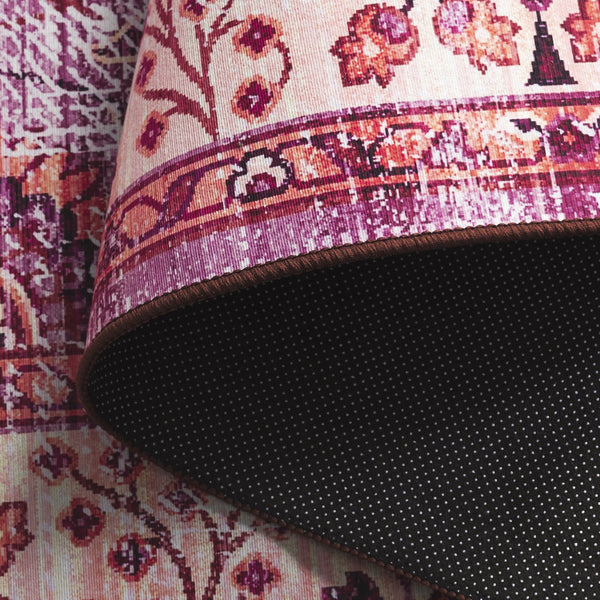 Safavieh Tucson Traditional Area Rug - Soft, Durable, Machine Washable & Slip Resistant For Easy Care Fuchsia ,Rust Polyester Pile Tsn204p-5