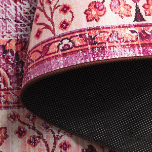 Safavieh Tucson Area Rug - Elegant Green-grey And Beige Design, Machine Washable, Slip Resistant For Safety Fuchsia ,Rust Polyester Pile Tsn204p-6