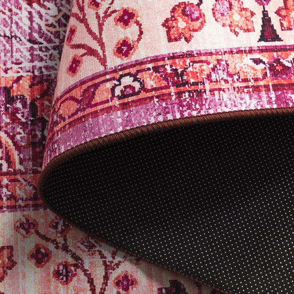 Safavieh Tucson Area Rug - Elegant Green-grey And Beige Design, Machine Washable, Slip Resistant For Safety Fuchsia ,Rust Polyester Pile Tsn204p-6