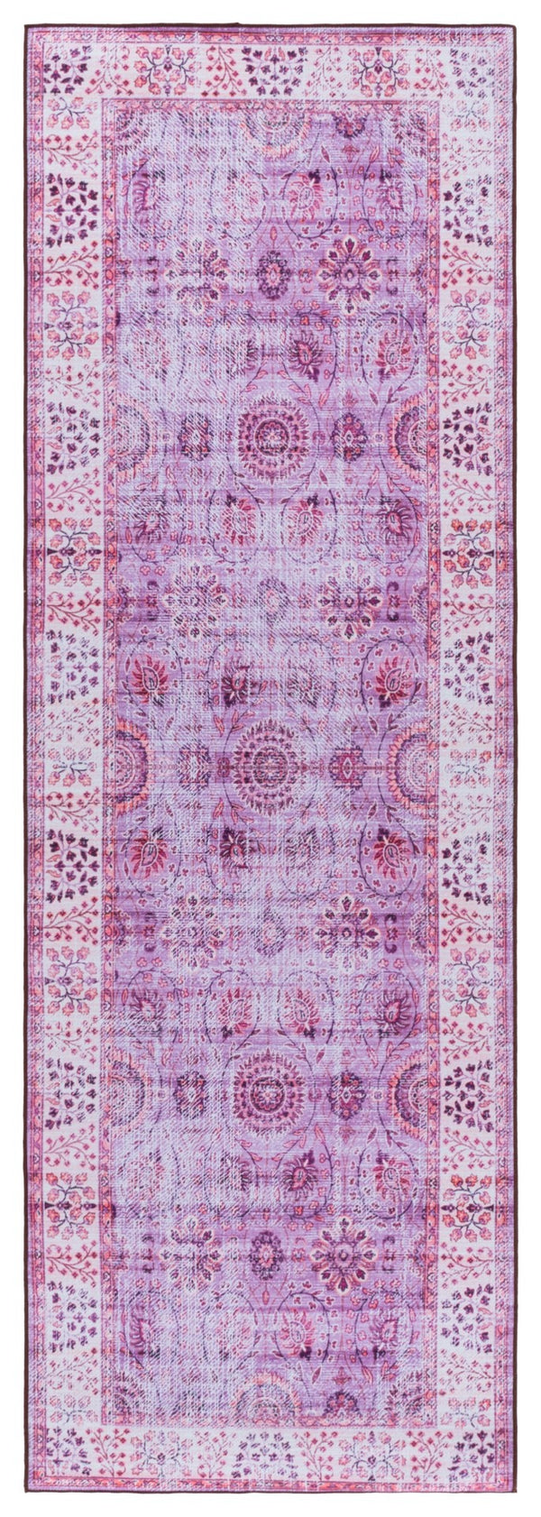 Safavieh Tucson Area Rug - Elegant Green-grey And Beige Design, Machine Washable, Slip Resistant For Safety Violet ,Beige Polyester Pile Tsn204q-8