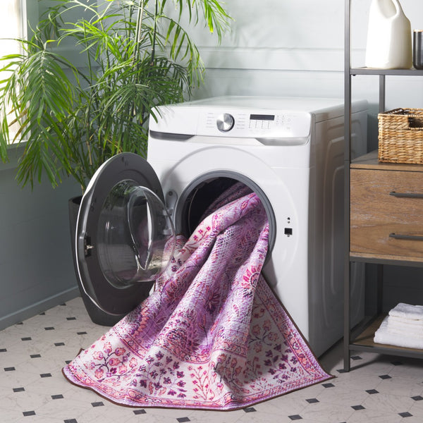 Safavieh Tucson Area Rug - Elegant Green-grey And Beige Design, Machine Washable, Slip Resistant For Safety Violet ,Beige Polyester Pile Tsn204q-8