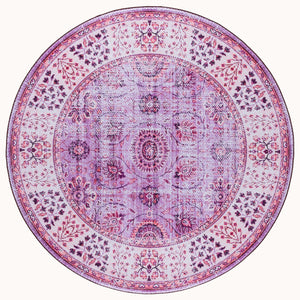 Safavieh Tucson Traditional Area Rug - Soft, Durable, Machine Washable & Slip Resistant For Easy Care Violet ,Beige Polyester Pile Tsn204q-6r