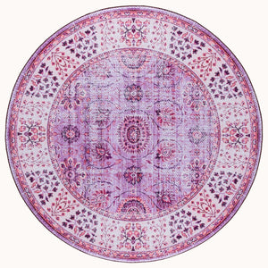 Safavieh Tucson Area Rug - Elegant Green-grey And Beige Design, Machine Washable, Slip Resistant For Safety Violet ,Beige Polyester Pile Tsn204q-8