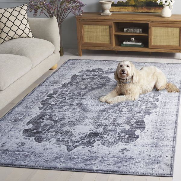 Safavieh Tucson Area Rug - Power Loomed Comfort With Slip Resistance & Washable Durability For Modern Homes Dark Grey ,Light Grey Polyester Pile Tsn206f-5