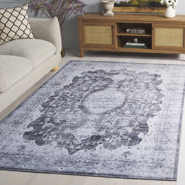 Safavieh Tucson Area Rug - Power Loomed Comfort With Slip Resistance & Washable Durability For Modern Homes Dark Grey ,Light Grey Polyester Pile Tsn206f-5