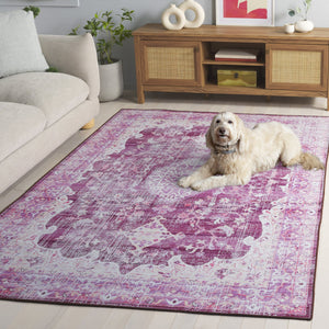 Safavieh Tucson Area Rug - Power Loomed Comfort With Slip Resistance & Washable Durability For Modern Homes Fuchsia ,Purple Polyester Pile Tsn206p-5